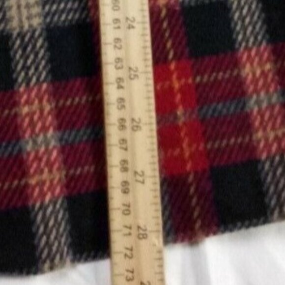 Vintage Requirements Plaid Wool Blend Dark Red and Navy Blue Jacket  Size 8 - Picture 9 of 15